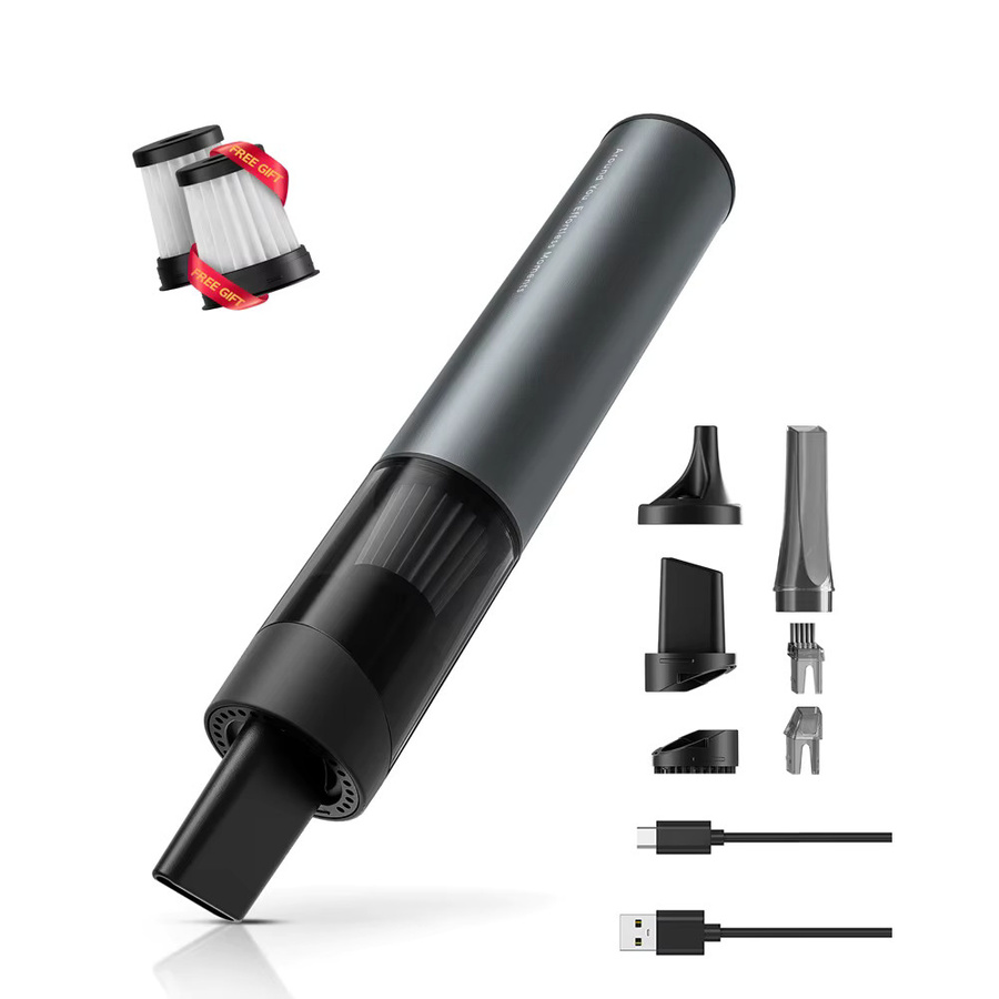 Rouny Kabelloser Handstaubsauger für das Auto in Grau mit 11kPa Saugkraft, bürstlosem Motor und USB-C Schnellladung, Gewicht: 336g - Bild 8
