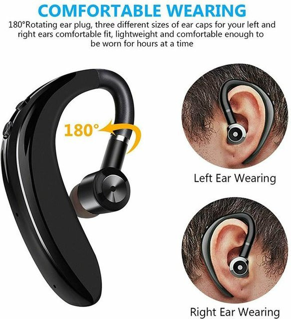 Kabelloses Bluetooth-In-Ear-Headset mit Geräuschunterdrückung und Mikrofon in Schwarz - Bild 1