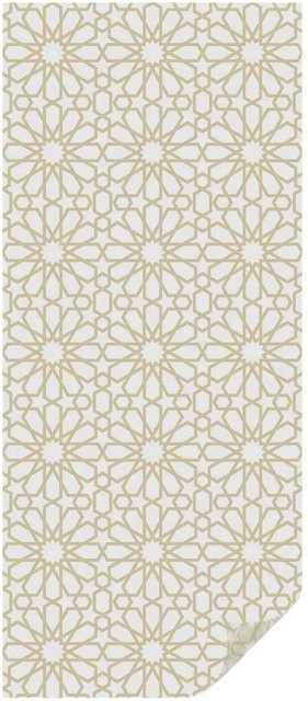 Tulup Fensterfolie mit geometrischem Moroccan Muster als Sichtschutz, selbstklebend, Weiß, Breite: 50 cm, Höhe: 116 cm - Bild 1