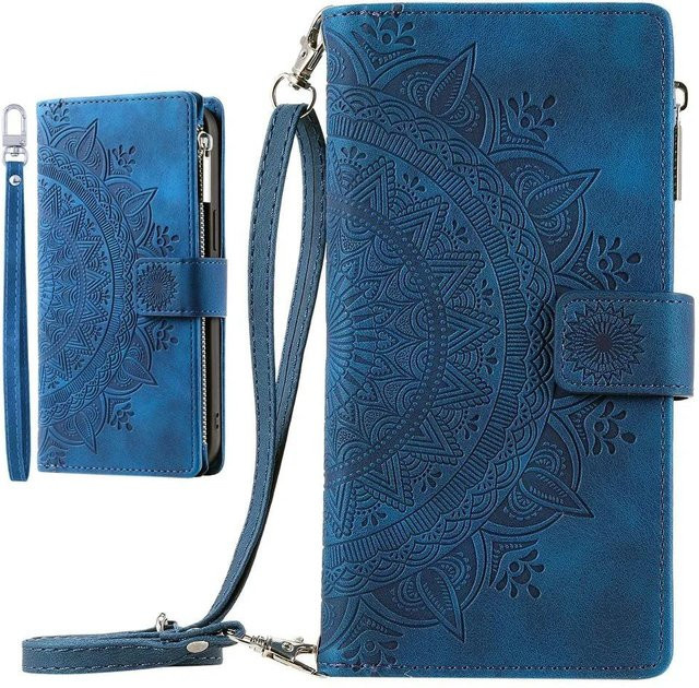 Sunjolly Flip Wallet Handyhülle für Samsung Galaxy S21 in Blau - Bild 1