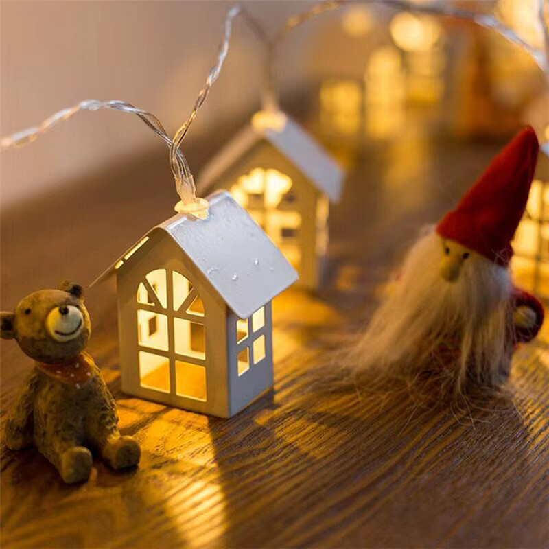 Cyuan LED Lichterkette aus Holz in Warmweiß für Weihnachtsdekoration und Partys, Länge: 2 m - Bild 5