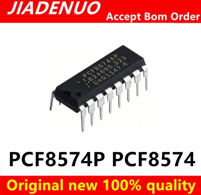 JIADENUO PCF8574P DIP-16 Chipsatz Set in Schwarz (5–10 Stück) - Bild 1
