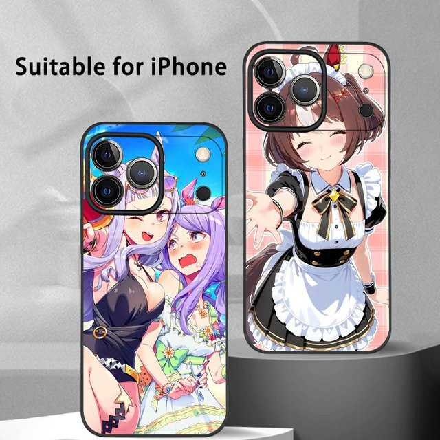 Anime Umamusume Handyhülle für iPhone 11 bis 17 Pro Max Plus Mini Schwarz Frosted Soft Shell - Bild 1