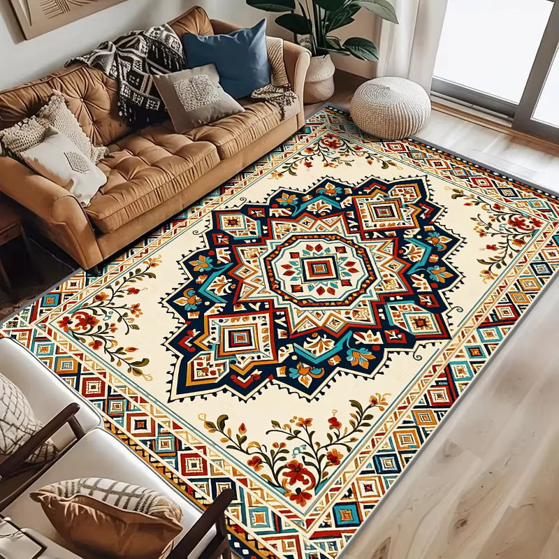 RAKKS Luxuriöser böhmischer Kristallteppich in Multicolour, tieffloriger orientalischer Teppich für Wohnzimmer, Schlafzimmer und Küche - Bild 3