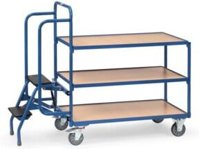 Fetra Kommissionierwagen 2106 in Blau mit TPE-Reifen und 250 kg Tragkraft - Bild 1