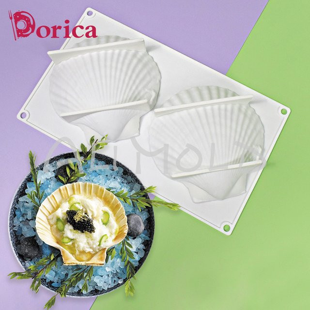 Dorica Silikonform Muschel-Design für Schokolade und Desserts, Weiß - Bild 1