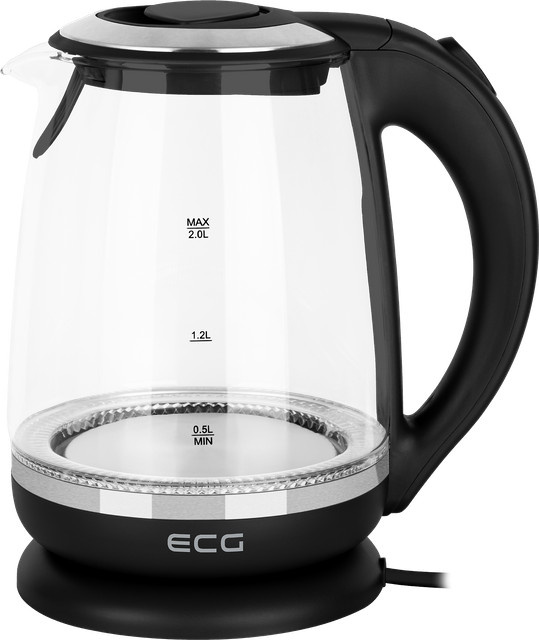 ecg Glas-Wasserkocher RK 2080 in Blau und Transparent mit Edelstahlgehäuse und Abschaltautomatik - Bild 1