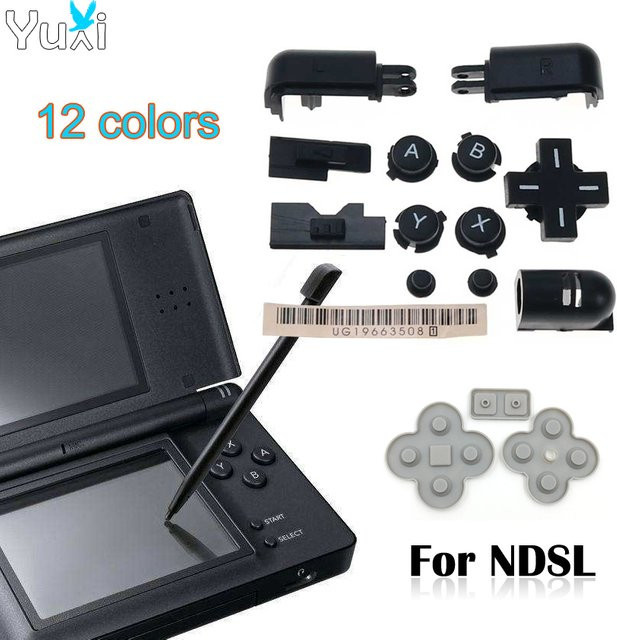 YuXi Komplettes Tastenset mit A B X Y Abxy L R D-Pad und Leitgummi für Nintendo DS Lite, DSL und NDSL in Schwarz und Gelb - Bild 1