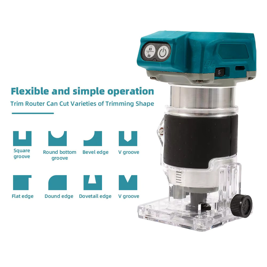 Makita Bürstenloser Elektrischer Holzfräser und Holztrimmer für 18V Akku als Tischlerwerkzeug zur Holzbearbeitung - Bild 5
