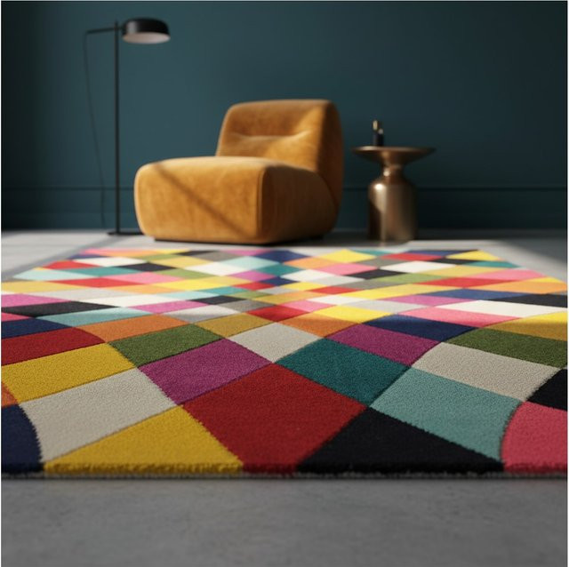 Kadima Design Teppich Rauten Bunt aus Polypropylen, B/T: 200 x 290 cm - Bild 1