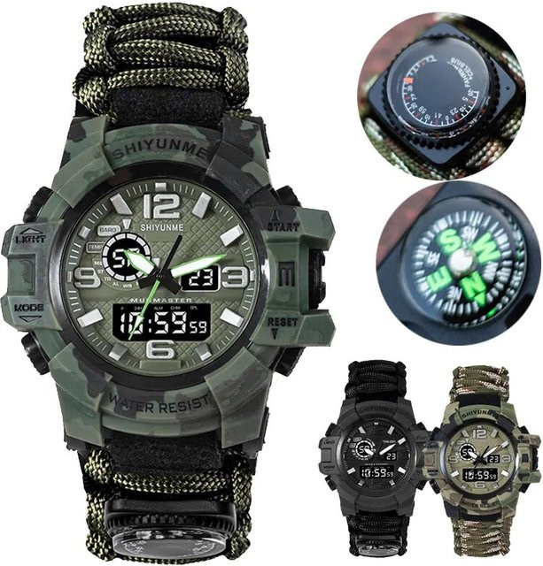 SHIYUNME Armbanduhr, Paracord, Schwarz, Unisex - Bild 1