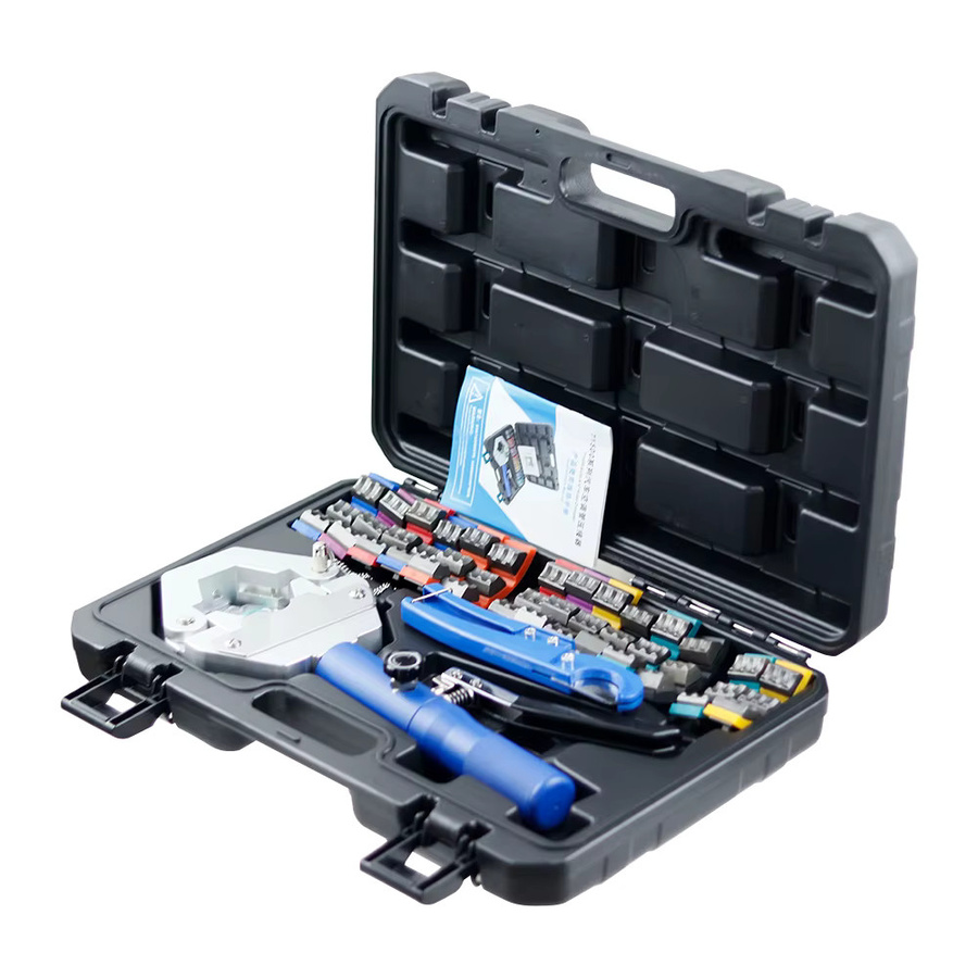 XMSJ FS-7842 Tragbares Hydraulik-Schlauch-Crimpwerkzeug Set mit 8t Hydra-Crimper in Blau für Kfz-Klimaanlagen-Wartung - Bild 4