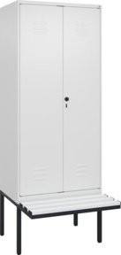 C+P Spind Classic PLUS Garderobenbank mit 2 Abteilen, Schwarz-Weiß, B/T/H: 212 x 80 x 81,5 cm - Bild 1