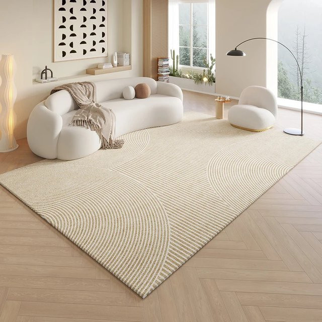 VIKAMA Minimalistischer Teppich in Beige, Rutschfest, B/T: 120 x 80 cm - Bild 1