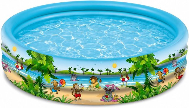 Happy People Planschbecken Summer Friends aufblasbarer 3-Ring Kinderpool für Garten und Sommer, B/H/T: 150 x 25 cm - Bild 1
