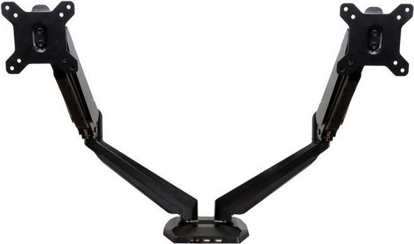 StarTech.com Dual Monitor Halterung aus Aluminium in Schwarz mit 2 USB-Ports und Audio Passthrough für LCD-Displays bis 76,2 cm (30 Zoll) - Bild 1