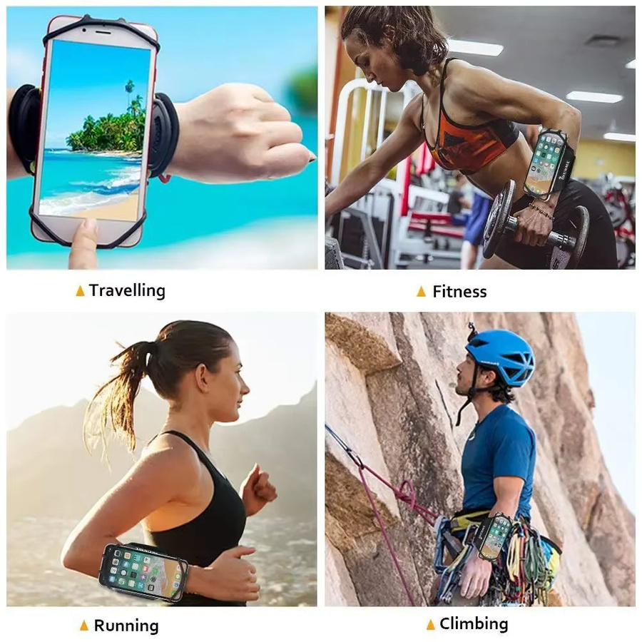 Universal Sportarmband für Smartphones mit 360 Grad Drehung in Schwarz zum Laufen, Wandern und Radfahren - Bild 5