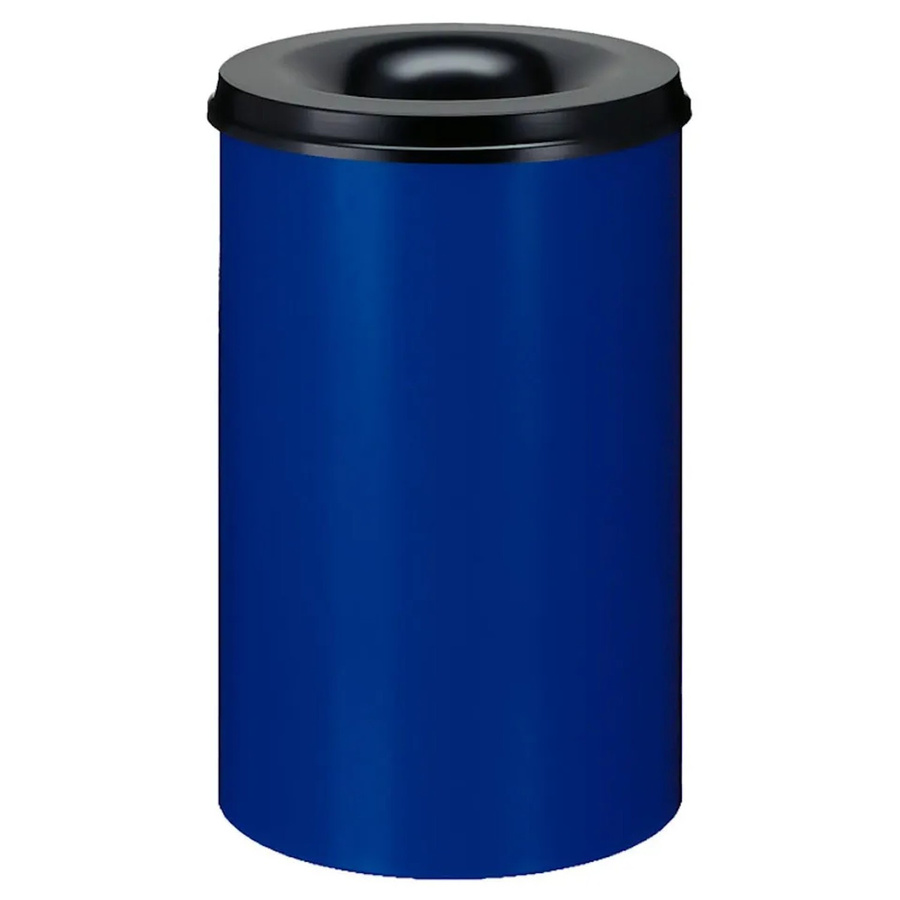 PROREGAL Selbstlöschender Papierkorb und Abfallsammler aus Metall, 110 Liter, Blau und Schwarz, H x B x T: 72 x 47 cm - Bild 2
