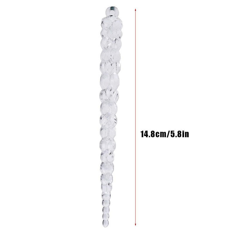 12er Set GoolRC Eiszapfen Hängeornamente aus Acryl in Transparent für Weihnachten und Hochzeiten, Höhe: 14,8 cm - Bild 2