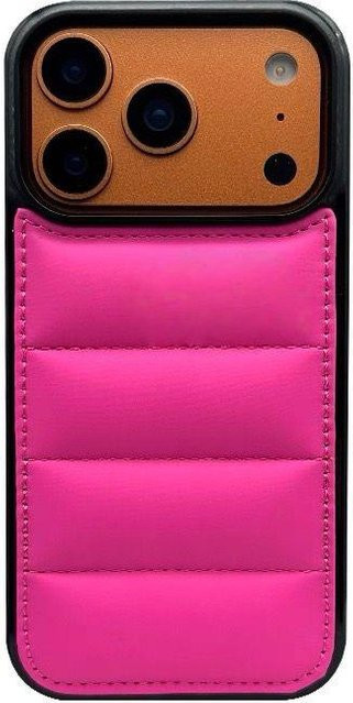 Luxus Daunenjacke Puffer Handyhülle aus weichem Silikon für Apple iPhone in Hellrosa - Bild 1
