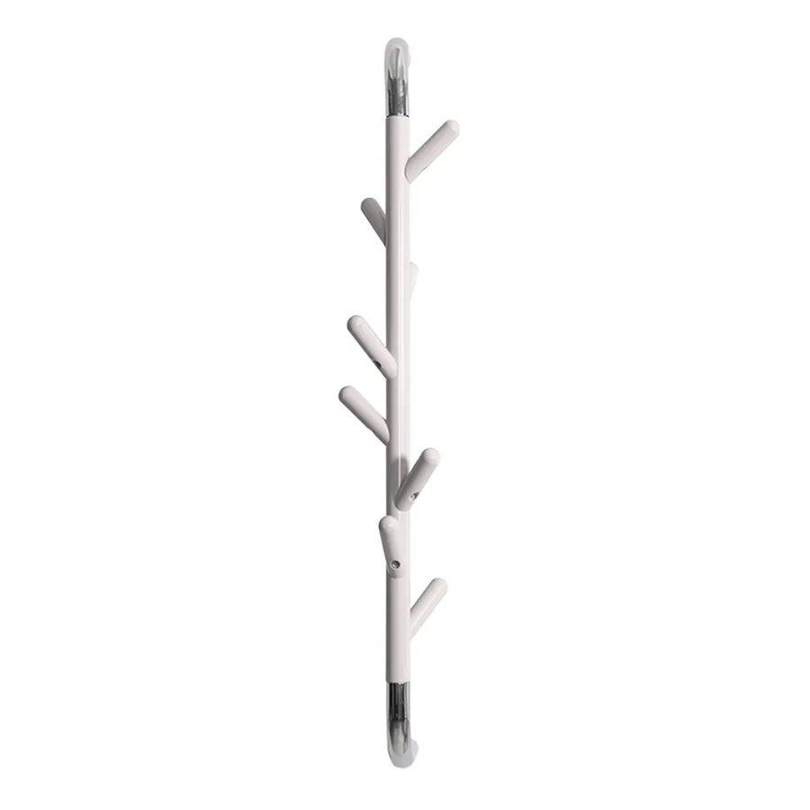 PROREGAL Drehbare Wandgarderobe in Weiß mit 8 verchromten Haken, H x B x T: 80 x 13 x 15 cm - Bild 1