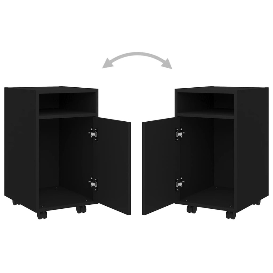 vidaXL Beistellschrank mit Rollen in Schwarz, B/T/H: 33 x 38 x 60 cm - Bild 5