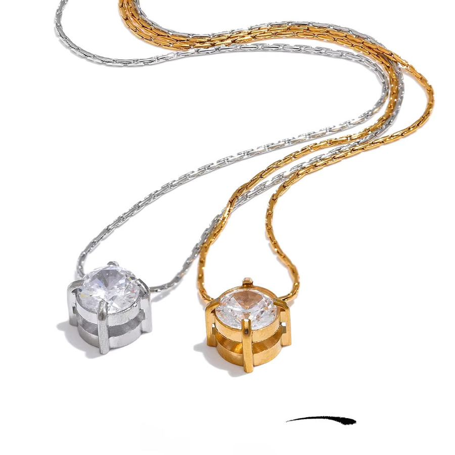 Yhpup Halskettenanhänger Edelstahl, Zirkonia, Gold, Damen - Bild 2