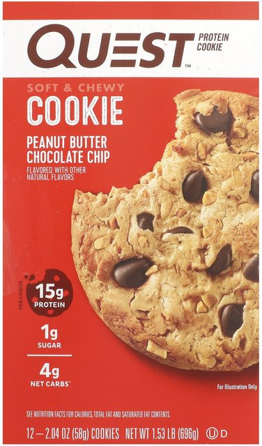 Quest Nutrition Protein-Cookie Erdnussbutter-Schokoladenstückchen 12 x 58 g - Bild 1