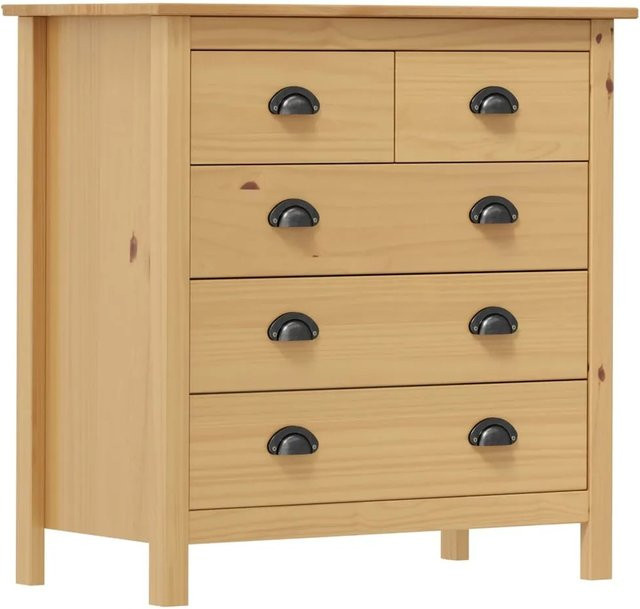 vidaXL Sideboard Hill aus massivem Kiefernholz in Braun, B/T/H: 79 x 40 x 80 cm - Bild 1