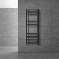 Elektrischer Badheizkörper LuxeBath mit Heizstab 1200W und digitaler Thermostatanzeige, gebogen, Anthrazit, H x B: 120 x 40 cm - Bild 1