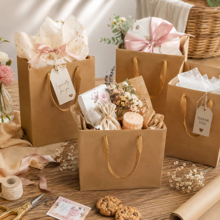 Kraftpapier-Geschenktüten für Halloween, Partys und Hochzeiten in Braun und Grün - Bild 2