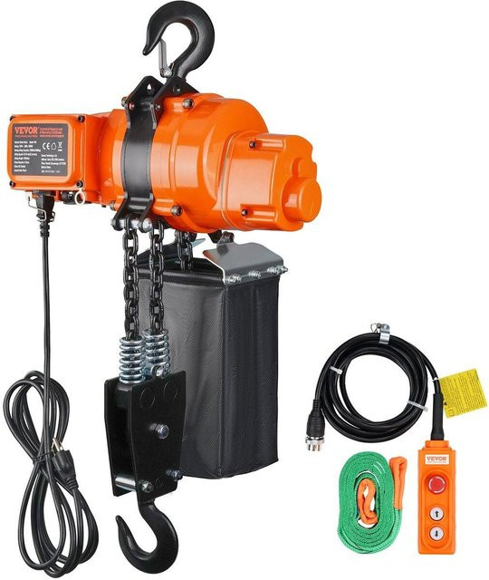 Elektrischer Kettenzug von Buying Solutions, MB in Orange mit 2200 lbs Last und 10 ft Hub, Einphasen-Kranzug - Bild 1