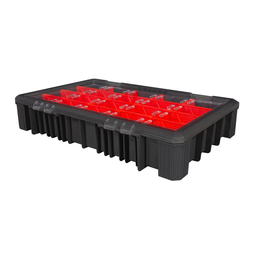PROREGAL Sortierkasten mit 20 Fächern und Deckel, Schwarz/Rot, H: 11 cm, B: 39 cm, T: 60 cm - Bild 2