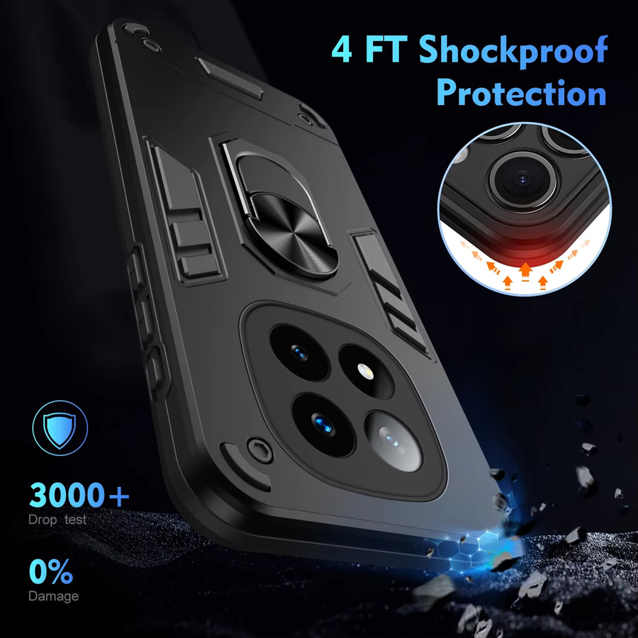 Militärische Panzer-Schutzhülle für Xiaomi Redmi Note 15 Pro 5G 4G und Redmi Note 14 Pro+ Plus mit Ringständer und Schutzabdeckung in Schwarz oder Grün - Bild 4