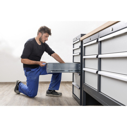Simplaflex Schubladenschrank aus Stahlblech in Grau und Anthrazit, B/T/H: 90,0 x 57,5 x 62,0 cm - Bild 3
