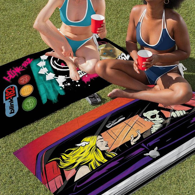 B-Blink 182 Band Mikrofaser-Strandtuch, super saugfähige und schnell trocknende Pool-Decke in Multicolour - Bild 1