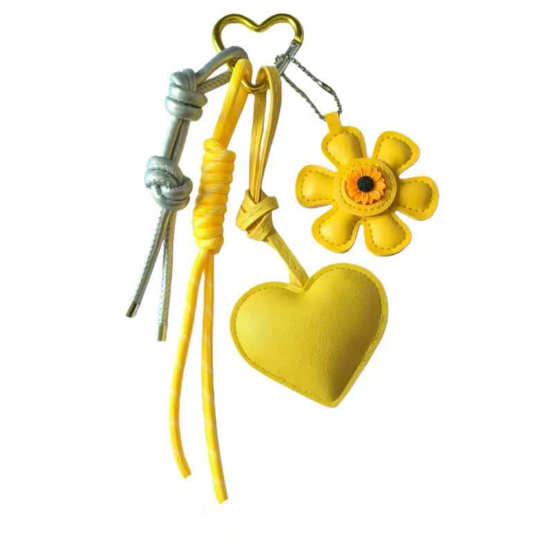 Yogodlns Anhänger Sonnenblume, Leder, Taschen-Charm - Bild 5