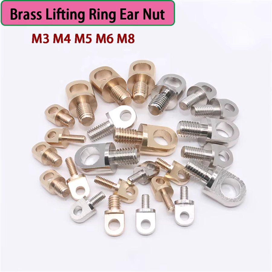 Messing Hebering mit Ohr-Mutter und Rundschraube für Hardware und Drohnen in Messing und Silber - Bild 2