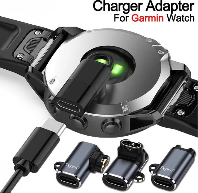 Ladeadapter Konverter für Garmin Fenix 7 7S 7X 6 6S 6X 5S 5X und Forerunner 245 945 55 45 mit USB-C, Lightning und Micro-USB Anschlüssen - Bild 1