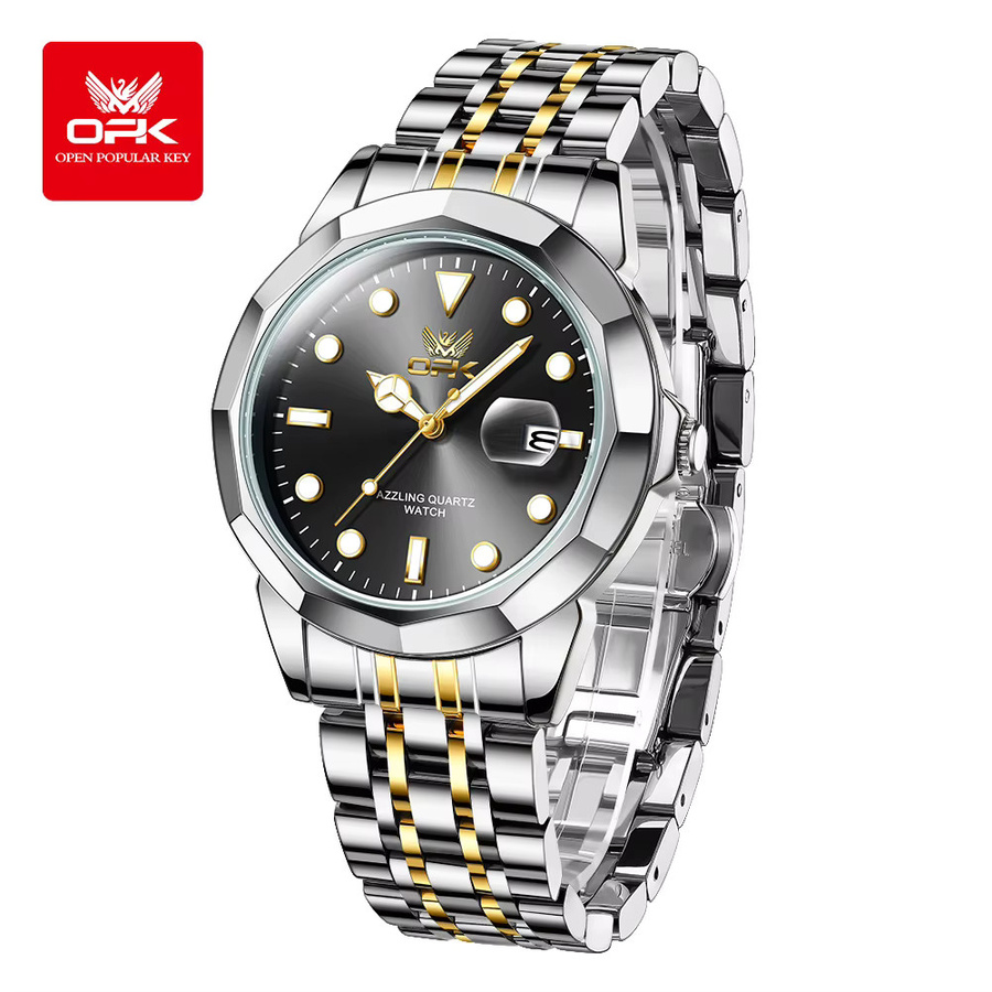 OPK Armbanduhr, Quarz, Edelstahl, Gold, Herren - Bild 7