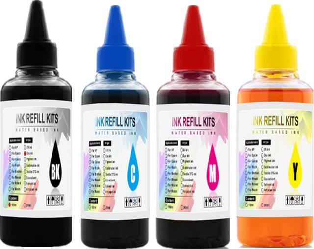CFINK Universelles Drucker-Tinten-Nachfüllset CISS Kit für HP Canon Epson Brother Tintenstrahl-Tankpatronen, Multicolor, 100 ml - Bild 1