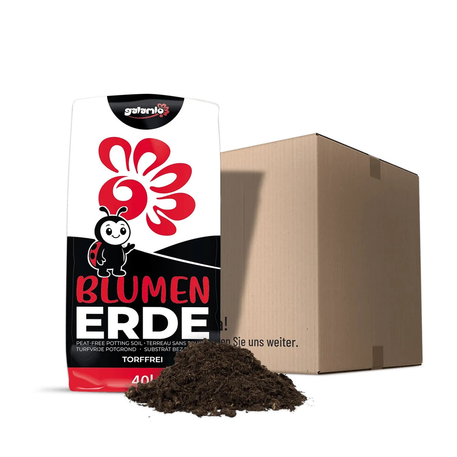 Galamio Torffreie Blumenerde mit Substratkompost, Holzfaser und Rindenhumus, 40 l - Bild 2