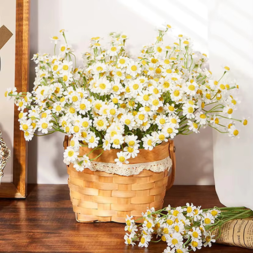 TTCY Künstliche Chrysanthemen in Beige und Weiß für Hochzeiten, Tischdekoration und Garten im Shabby Chic Stil - Bild 1