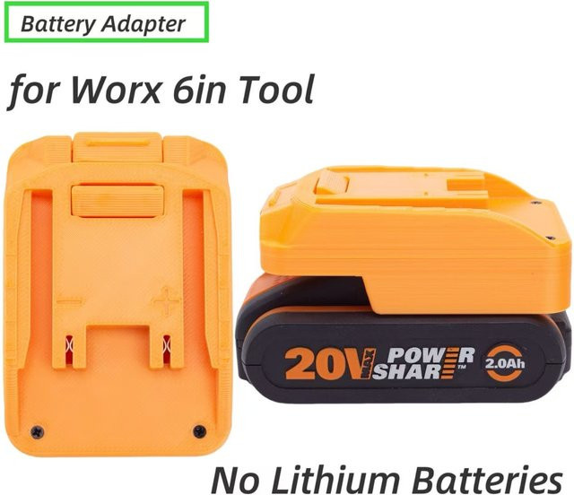 Worx Batteriekonverter-Adapter für Worx 20V 4Pin Lithium-Ionen-Akku zu Worx 6Pin Werkzeug in Orange - Bild 1