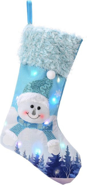 Tooarts Weihnachtsstrümpfe zur Dekoration in Weiß und Blau mit Sternen und Schneeflocken aus Textil - Bild 1