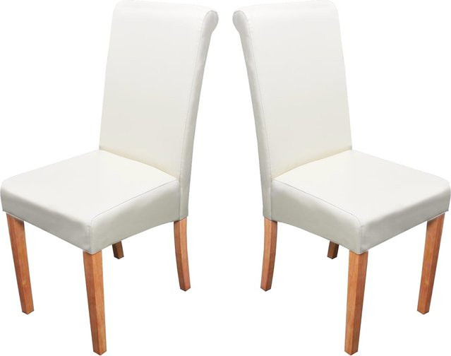 2er-Set Esszimmerstühle Lecce II von MCW aus Leder in Beige - Bild 1