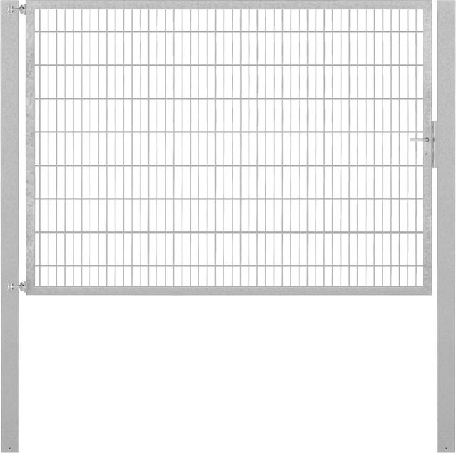 Einzeltor Flexo Plus in Silber, feuerverzinkter Stahl, Breite: 250 cm, Höhe: 180 cm, inklusive Pfosten 100 x 100 cm - Bild 1
