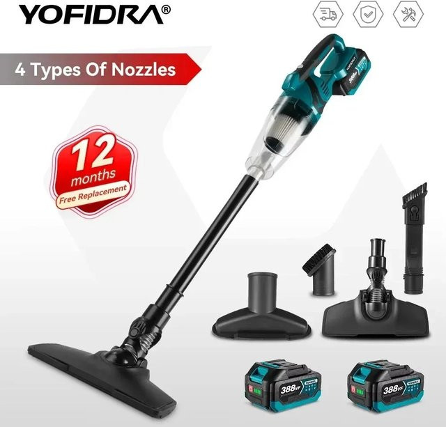 YOFIDRA Kabelloser Handstaubsauger 1500W mit Makita 18V Akku Kompatibilität für Tierhaare und die Reinigung zu Hause - Bild 1