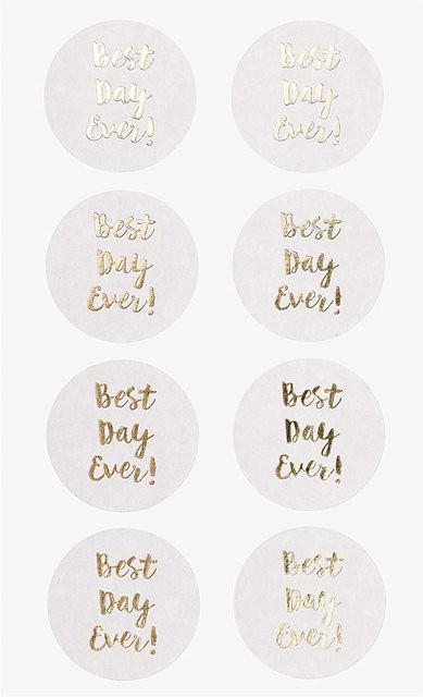 Rico Design Paper Poetry Sticker Best Day Ever weiß, 4 Blatt - Bild 1