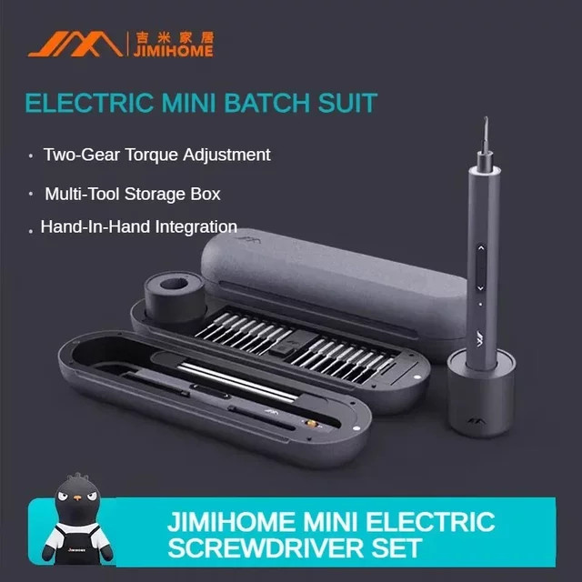 JIMIHOME 34-in-1 Akku-Präzisions-Elektroschrauber-Set mit Typ-C-Ladestation für Reparaturen - Bild 1